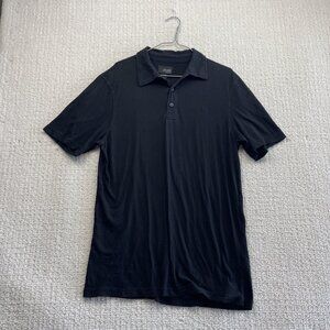 Fox Racing Active Tech Black Performance Golf Slim Fit Polo Shirt Mens Size L